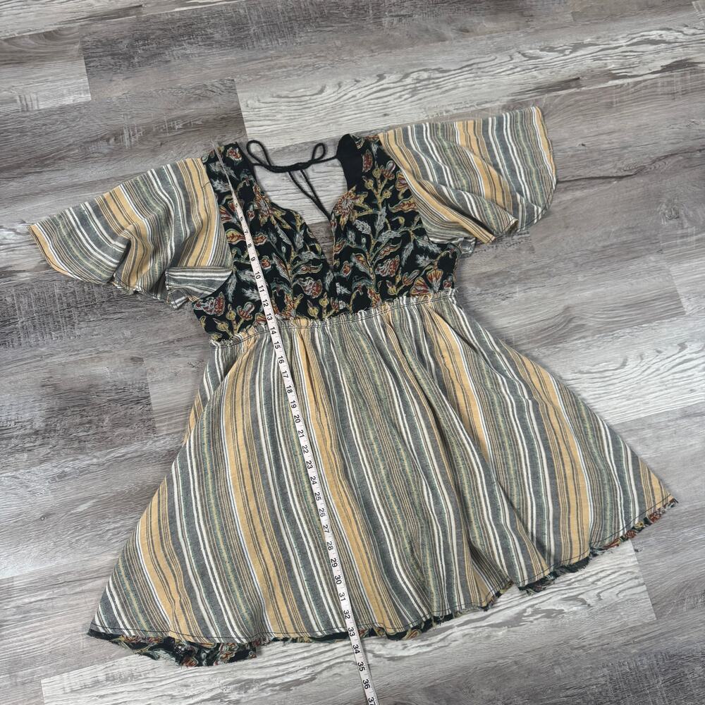 Free People Babydoll Mini Dress Boho Cottage Prairie Summer Prairie Festival S - Picture 13 of 13
